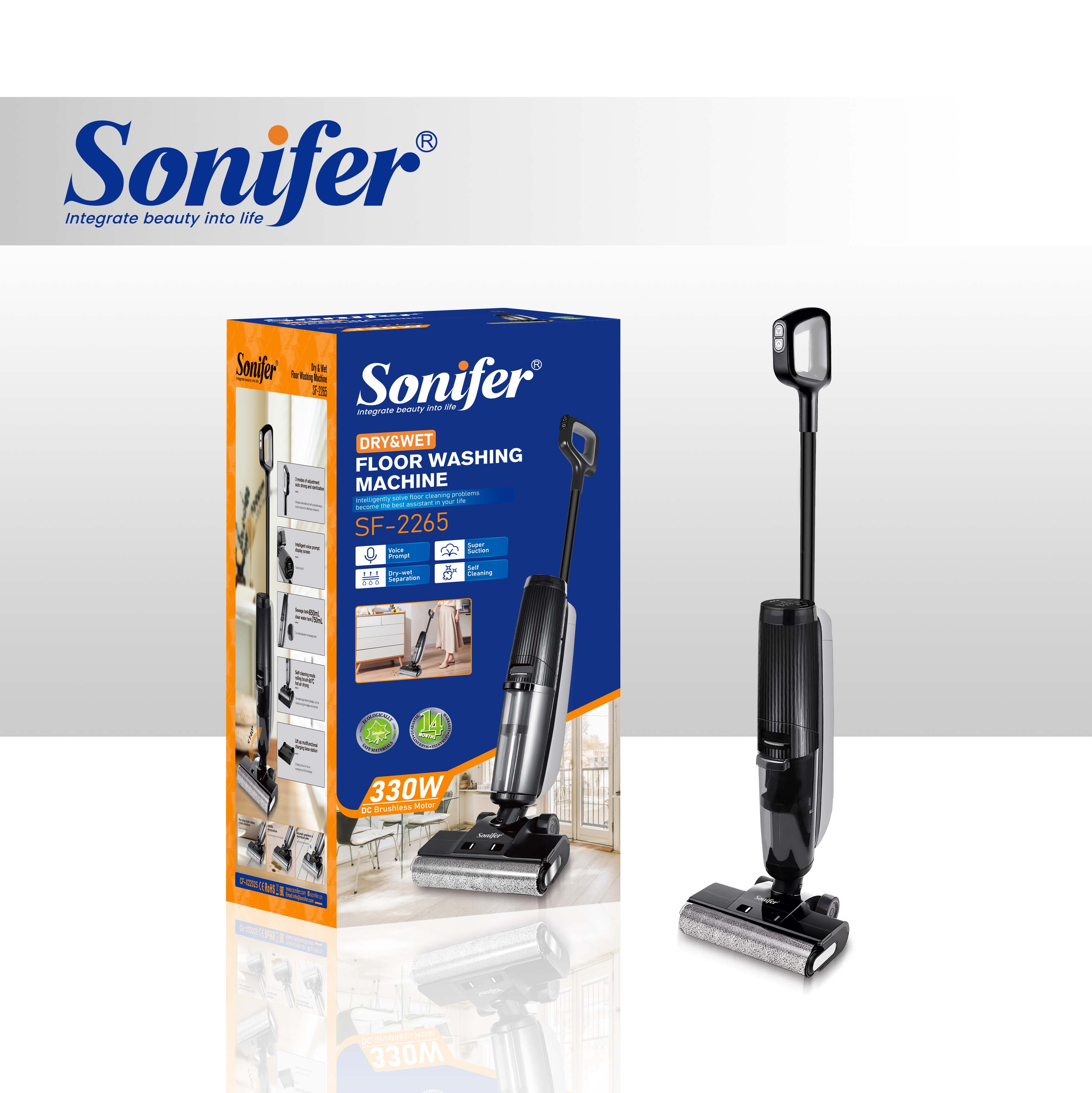 Sonifer SF-2265 Dry & Wet – Simsiz Yaş və Quru Döşəmə Yuyan Tozsoran